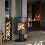 Poêle à bois OFEN 20 acier ambiance béton