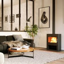 LORFLAM Ofen 18 petit poêle bois acier noir bûche 45cm
